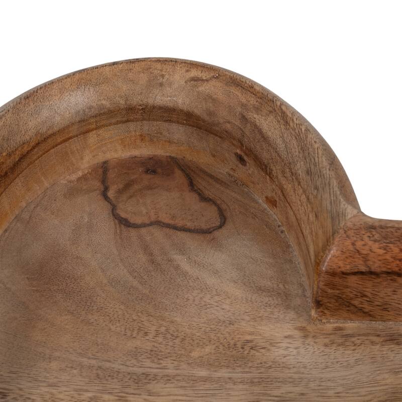 Heart-Shaped Tray with Rich Wood Grain Detail - Decorative Tray for Office and Home Decor