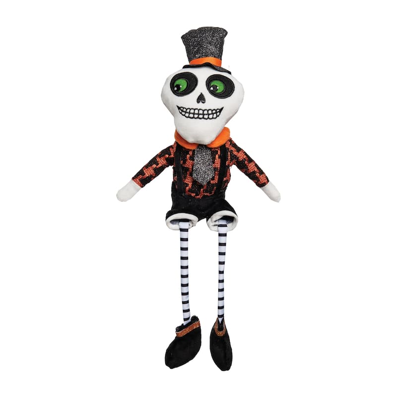 Skeleton Halloween Dangle Leg Shelf Sitter