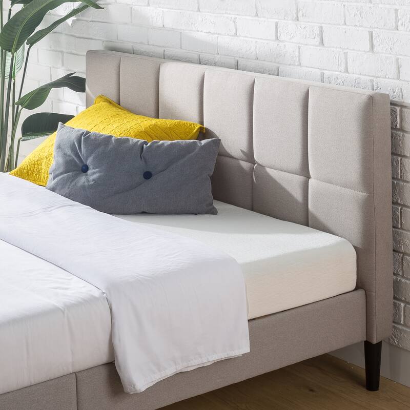 Priage by ZINUS Upholstered Square Stitched Platform Bed Frame