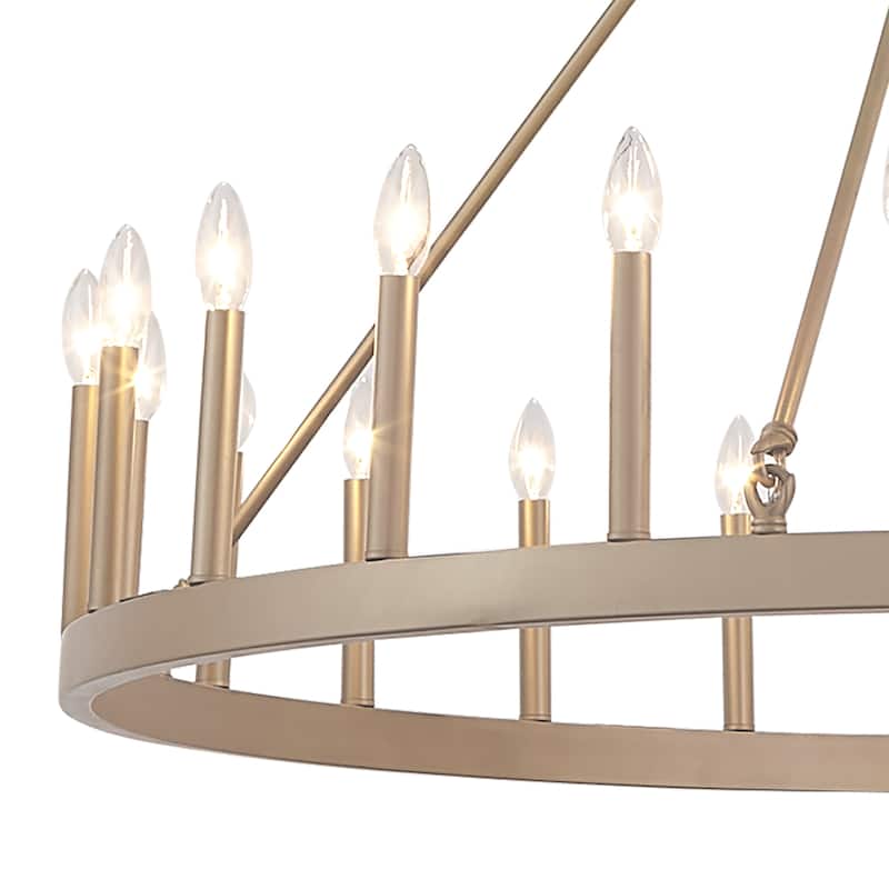 Acroma 24-light 47In Modern Farmhouse Large Wagon Wheel Chandelier
