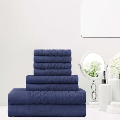 Turkish Cotton 8 Piece Herringbone and Solid Towel Set by Superior
