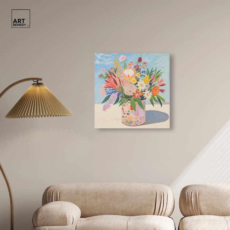 Floral Tin Canvas by Art Remedy, Gallery Wrapped