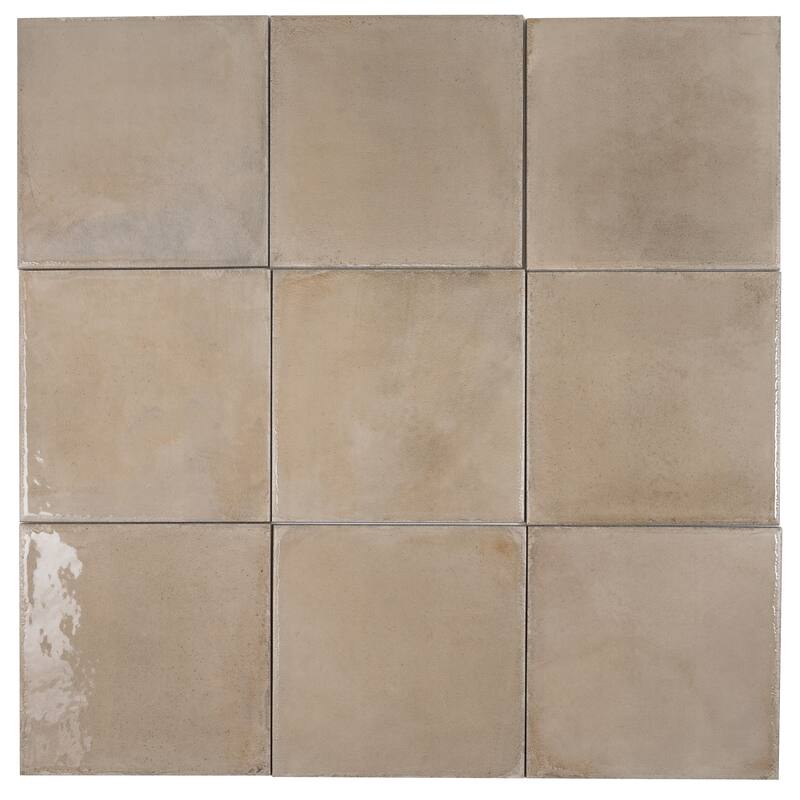 Cadence 8x8 Creamy Beige Porcelain Zellige Square Wall and Floor Tile (12.49 sq ft/case) - 29 Pack
