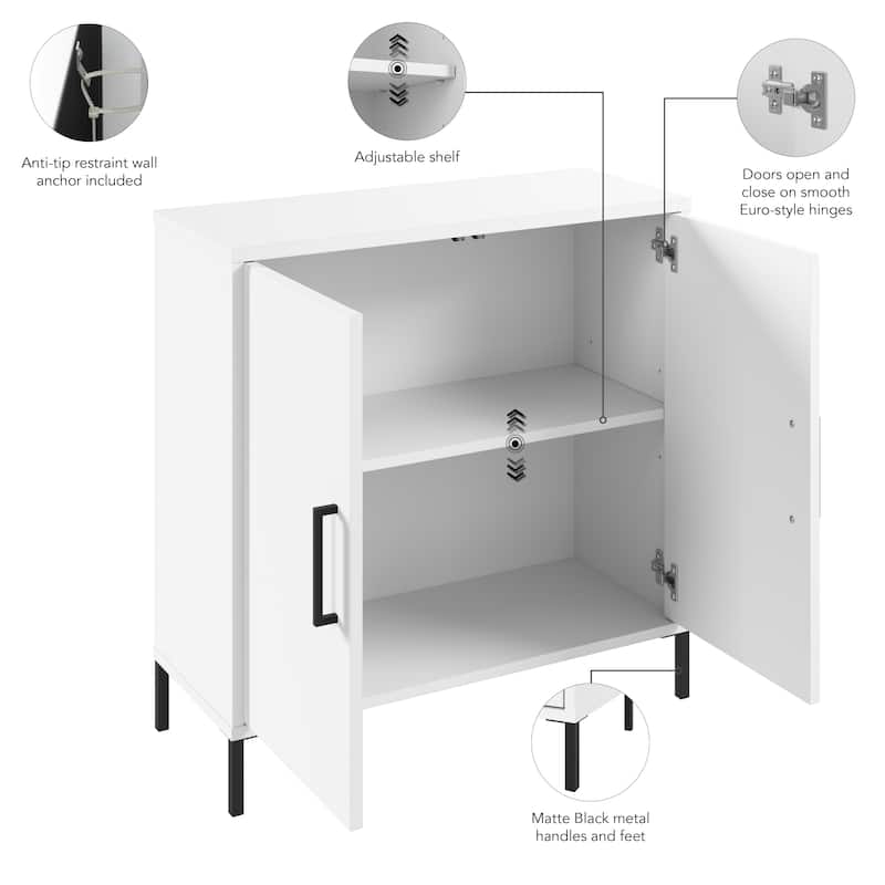 Essence Low Storage Cabinet with Doors by Bush Furniture