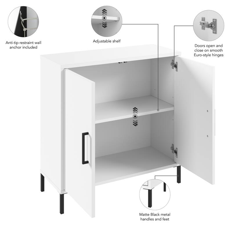 Salinas Small Storage Cabinet with Doors and Shelves by Bush Furniture