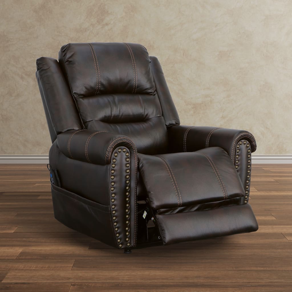Oscar Molasses Power Lift Recliner with Right-Hand Control & Power Headrest by Flexsteel