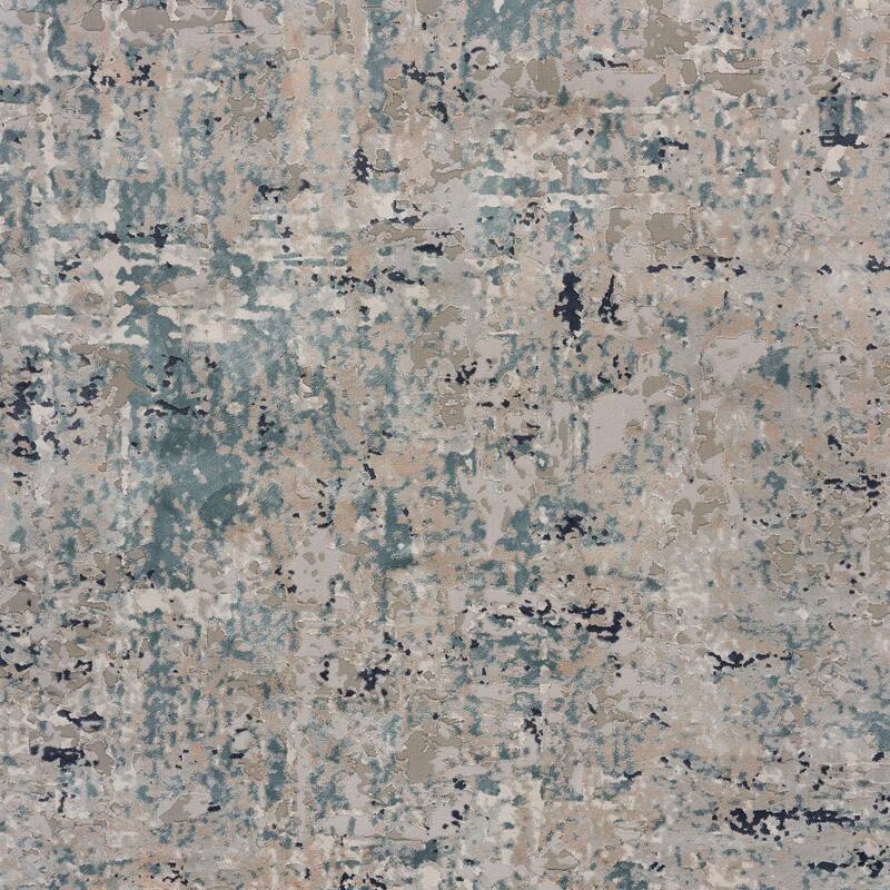 Sevita Gray/Blue Carved Transitional Abstract Polyester Area Rug