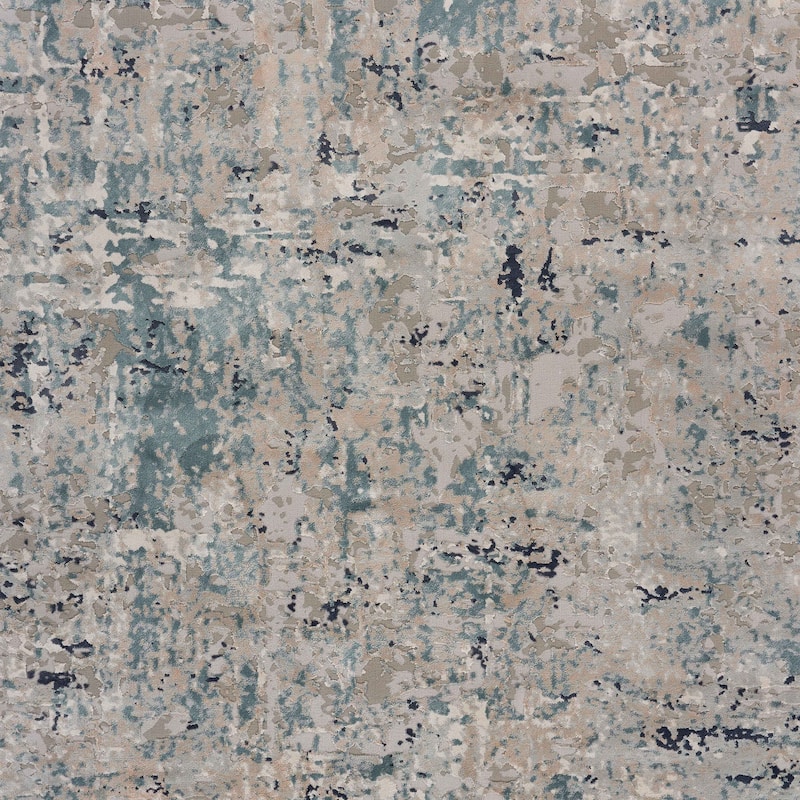 Sevita Gray/Blue Carved Transitional Abstract Polyester Area Rug