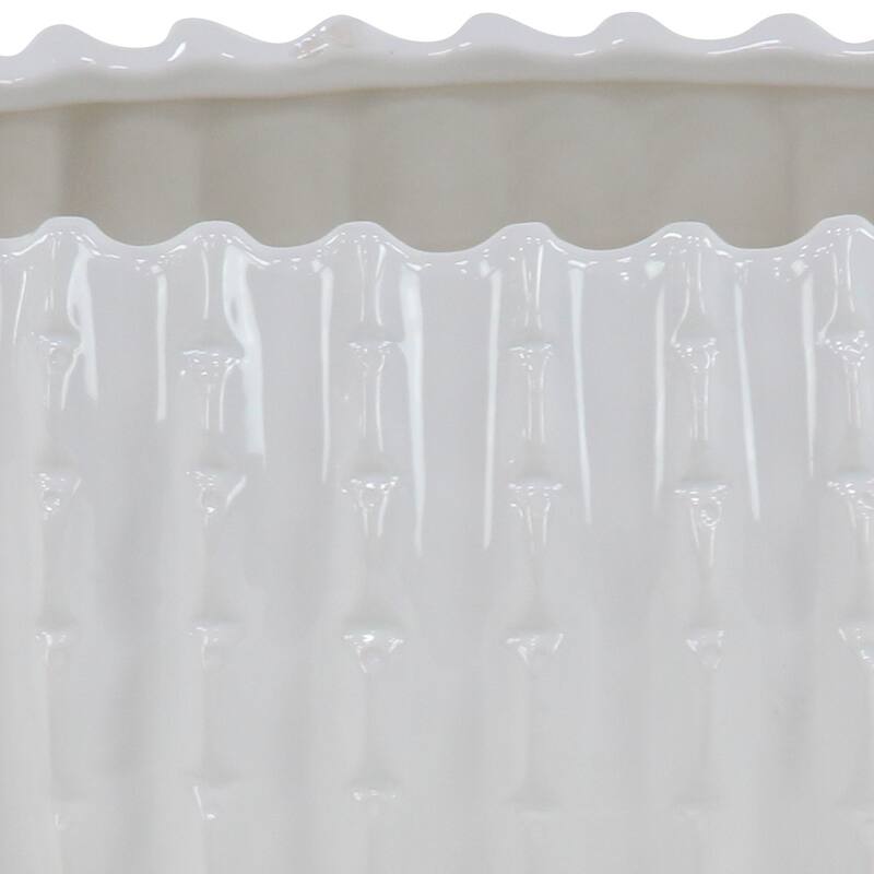 White Ceramic Indoor Outdoor Planter (Set of 3)