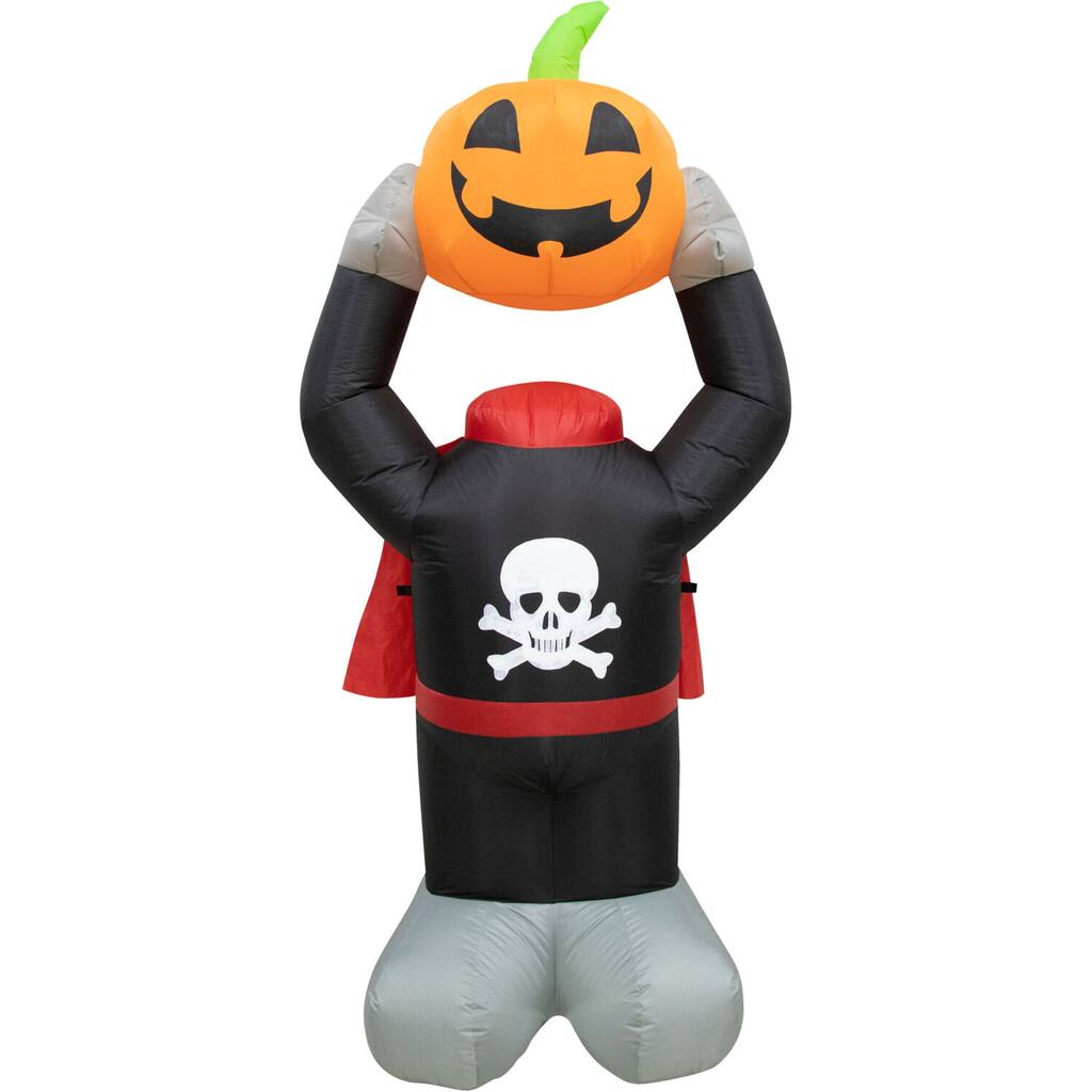 Haunted Hill Farm 6-ft. Headless Pumpkin Inflatable with Arm Motion and Lights - 6 ft.