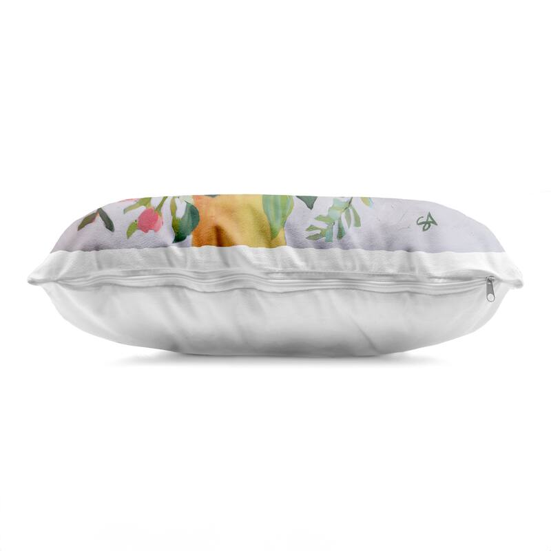 Stupell Assorted Flowers in Pink & Yellow Decorative Printed Throw Pillow Design by Suzanne Allard