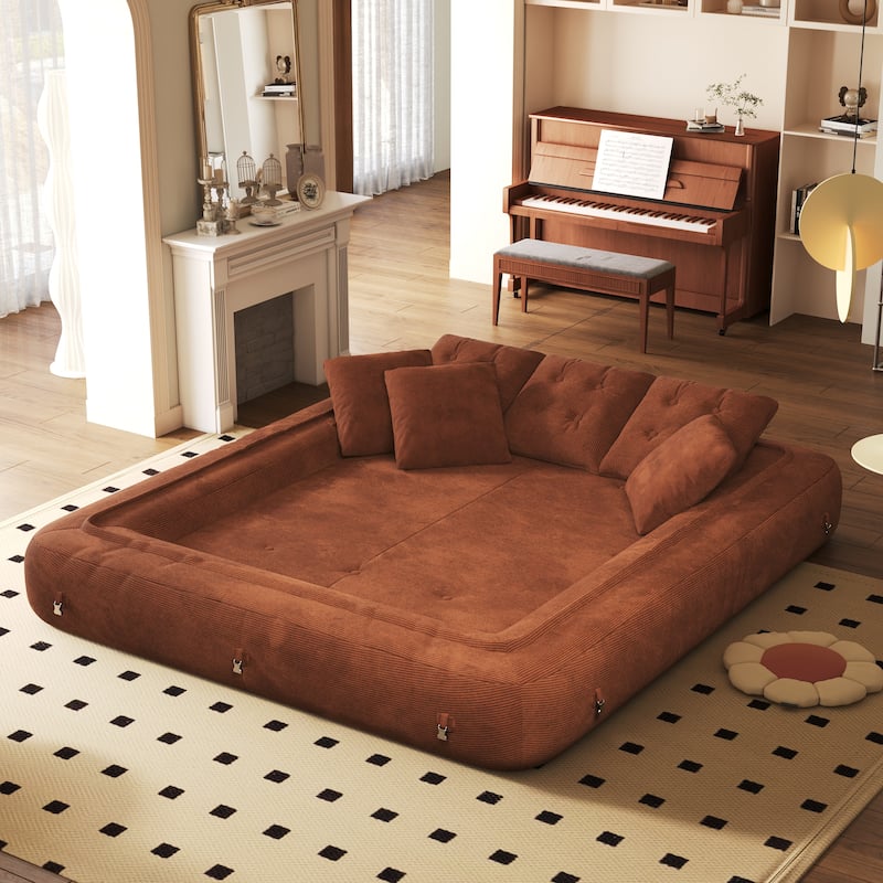 Foldable Corduroy Sleeper Sofa Bed