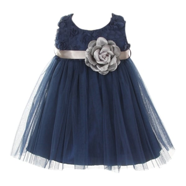 navy blue baby flower girl dresses