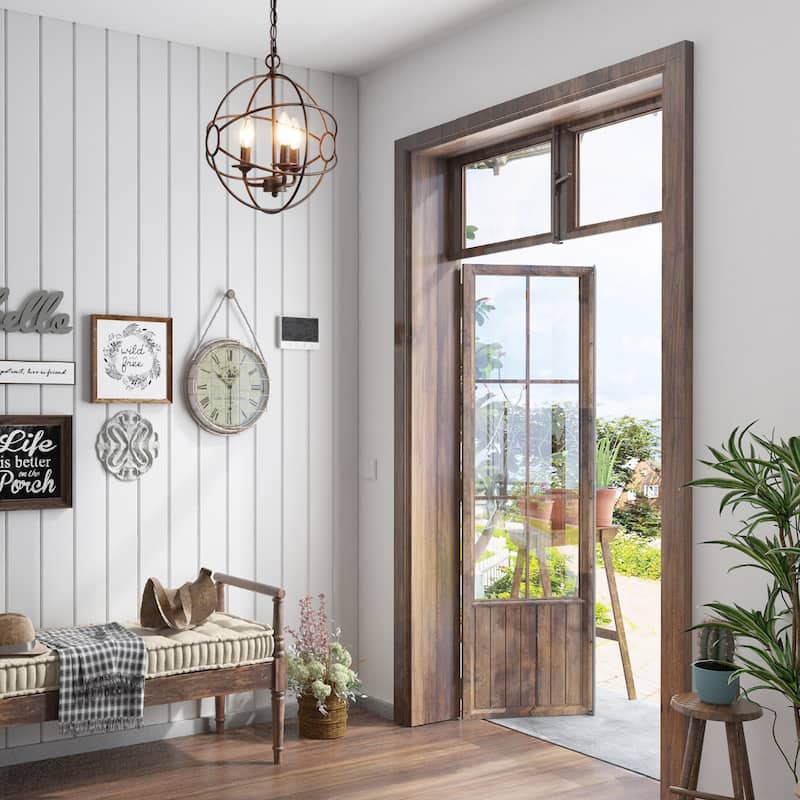 Carbon Loft Modern Industrial Metal 3-Light Orb Pendant for Living Room - W12"xH14"
