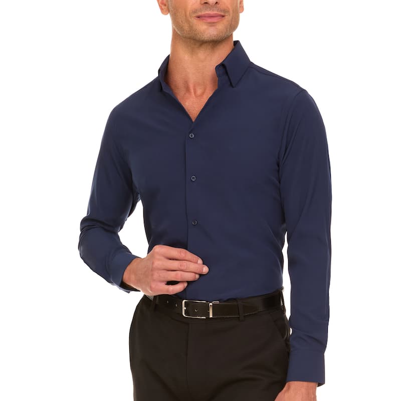 Nautica Men's Wrinkle-Resistant Performance Dress Shirt - Slim Fit