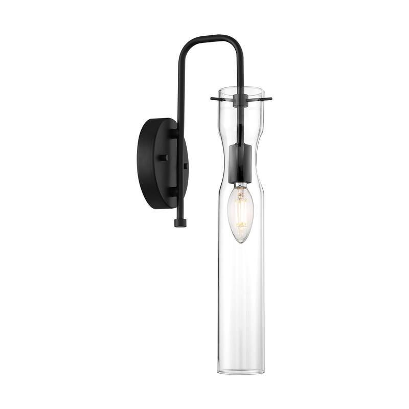 Spyglass - 1 Light Sconce with Clear Glass - Black Finish
