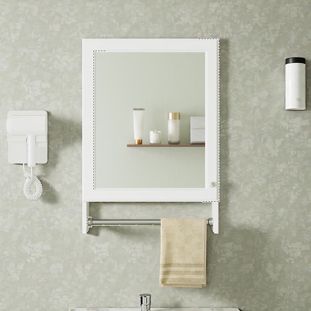 3 in 1 Bathroom Mirror Medicine Cabinet Wall Mounted, 20 Inch Modern Storage Cabinet with Adjustable Shelf