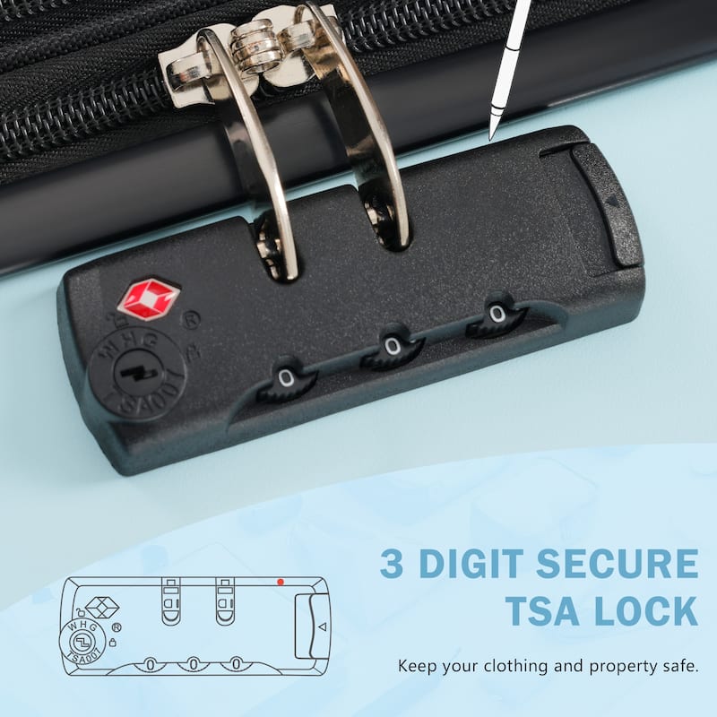 Front Opening Luggage Set 3 Piece,USB Port, Expandable Luggage with Handle Bag Spinner Wheels TSA Lock