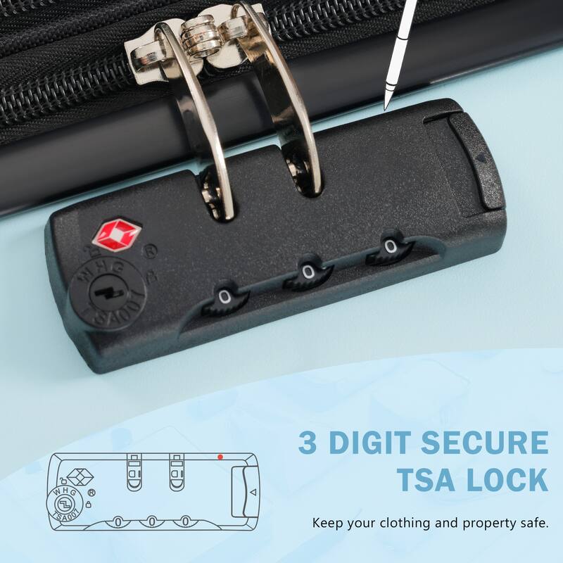Luggage Set 5 Piece, Hardside Carry on Suitcase , Expandable Luggage with Travel Bags Spinner Wheels TSA Lock