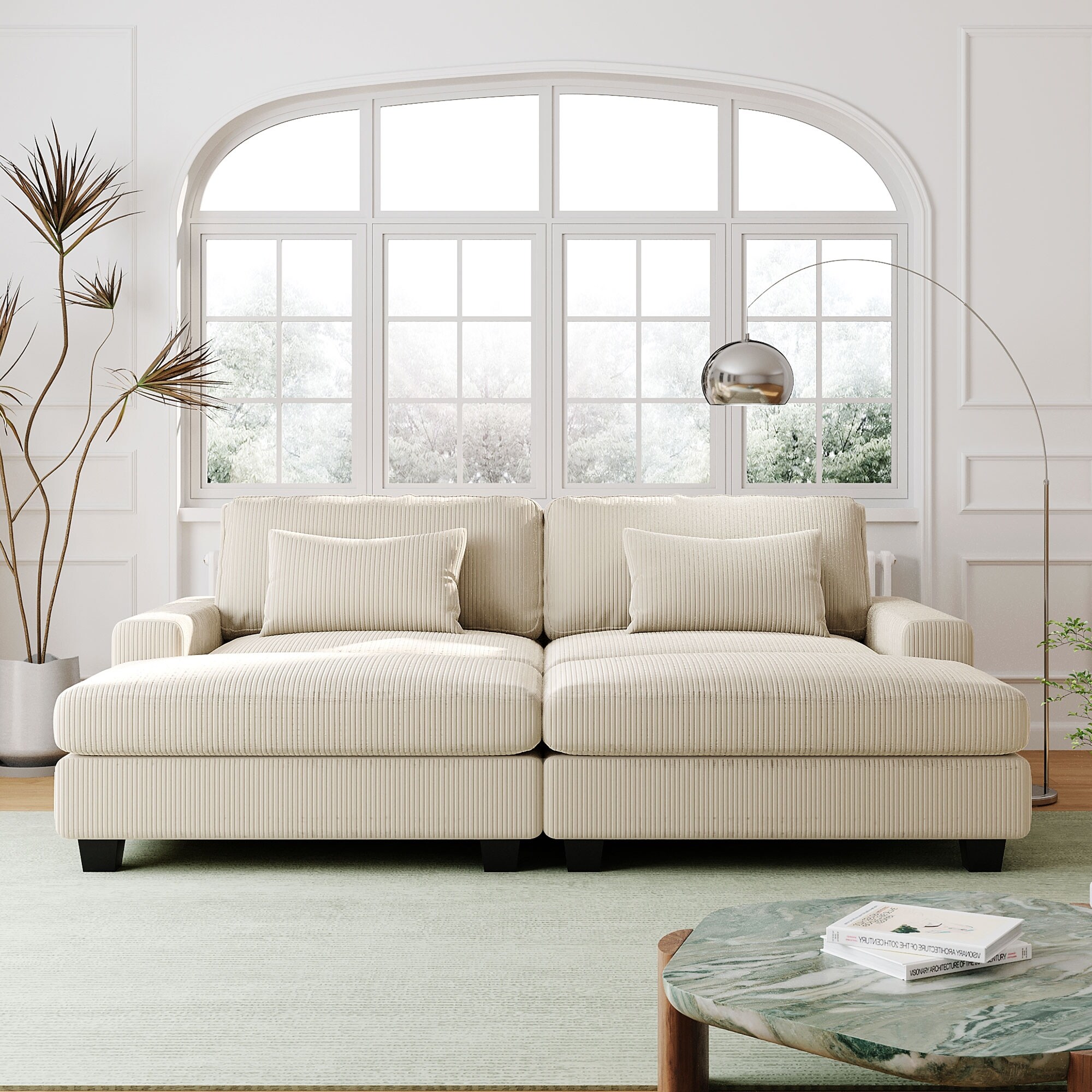 Large Loveseat Sofa Ottomans Set of 4 Sectional Recliner Sofa with Chaise Corduroy Fabric Modular Sleeper Sofa Bed Bed Bath Beyond 40882917