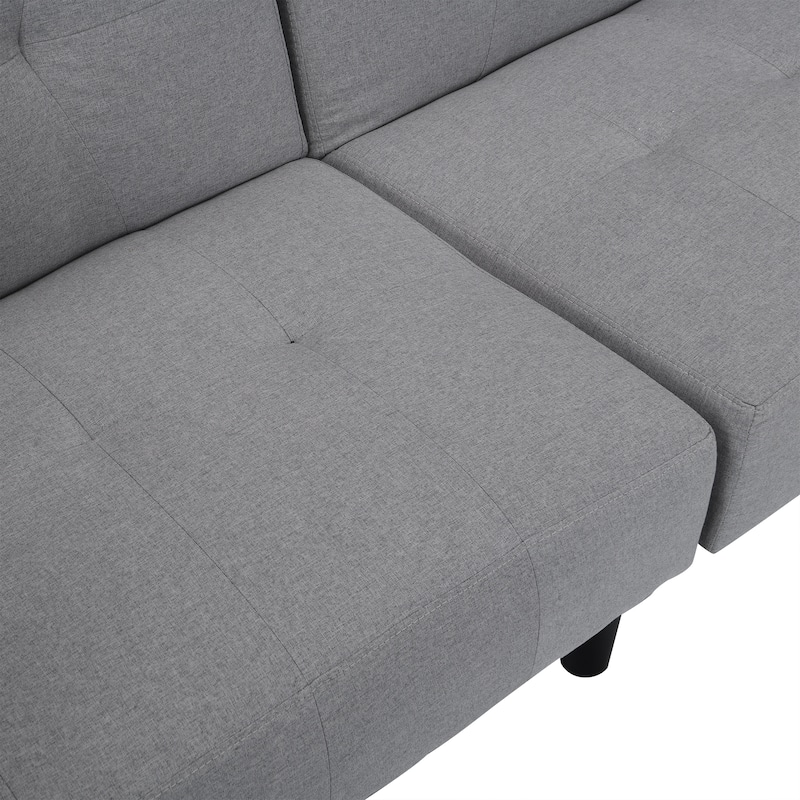 Convertible Sofa Bed with Wireless Audio Transmission, Linen Lounge Sofa Bed with 2 Speakers, Love Seat Couches