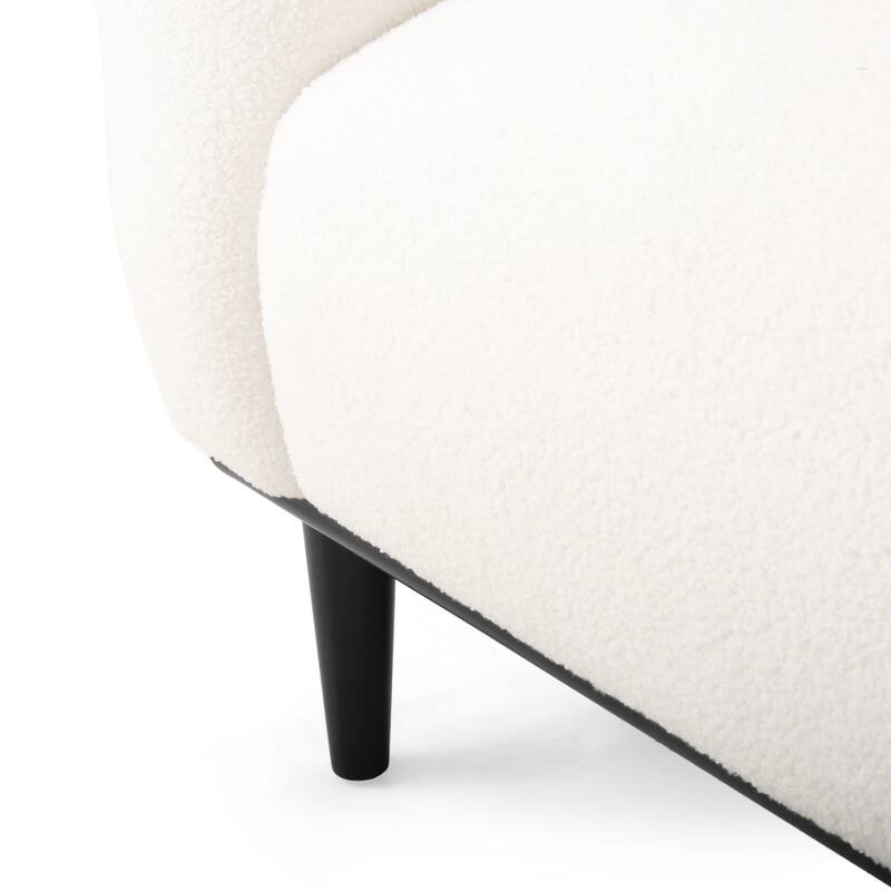 White Polyester Loveseat with Contemporary Design