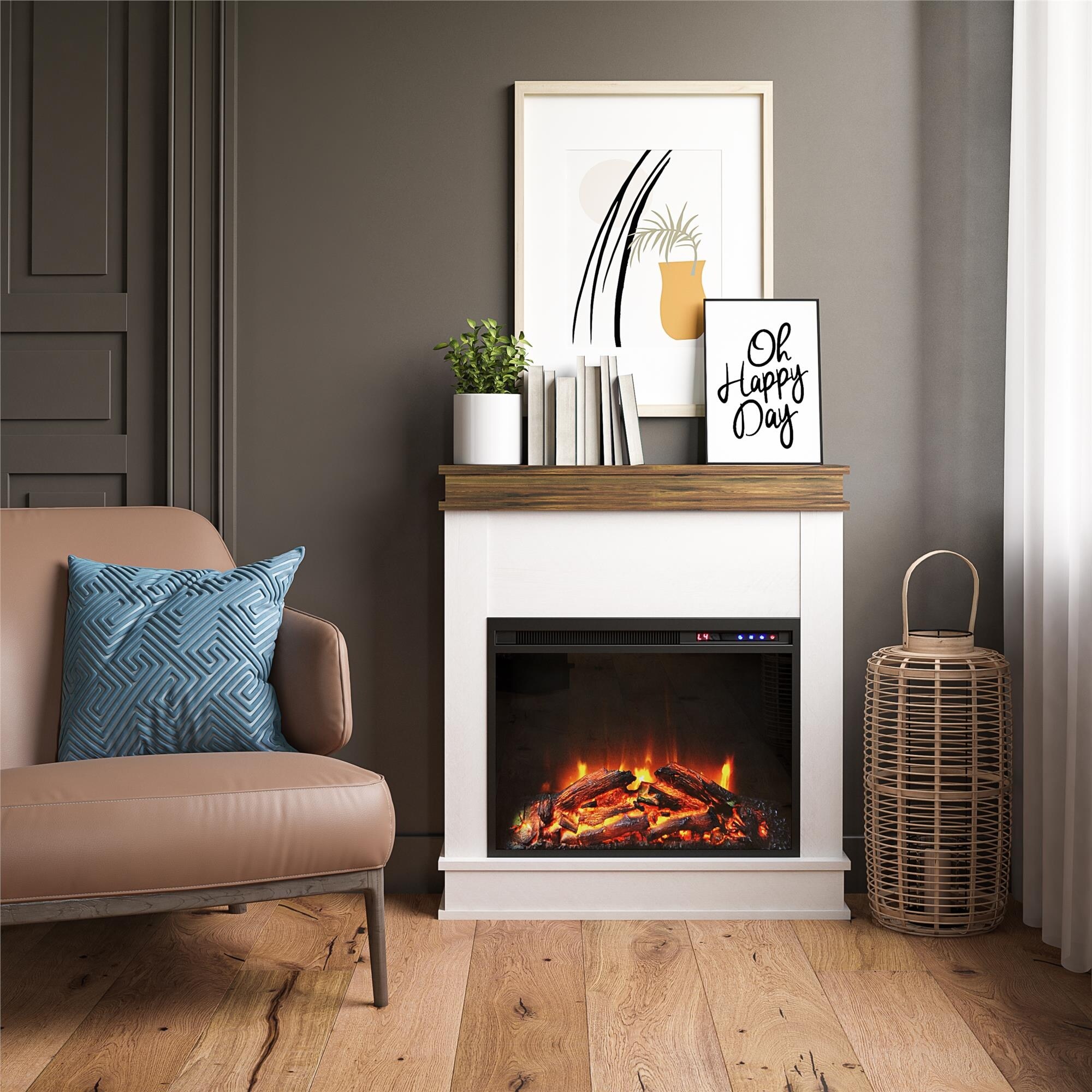 Avenue Greene Melwood Fireplace with Mantel - On Sale - Bed Bath u0026 Beyond -  34435787