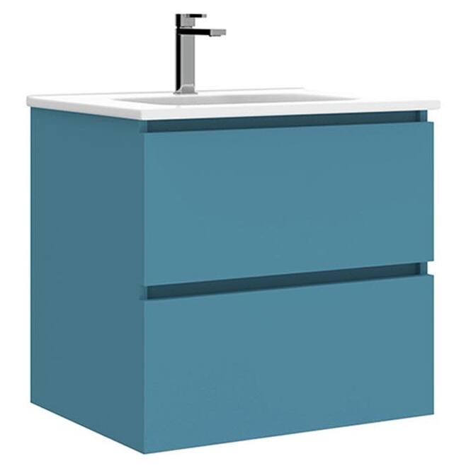 WS Bath Collections Flora C60 Flora 24" Wall Mounted Single Basin - Island Matte