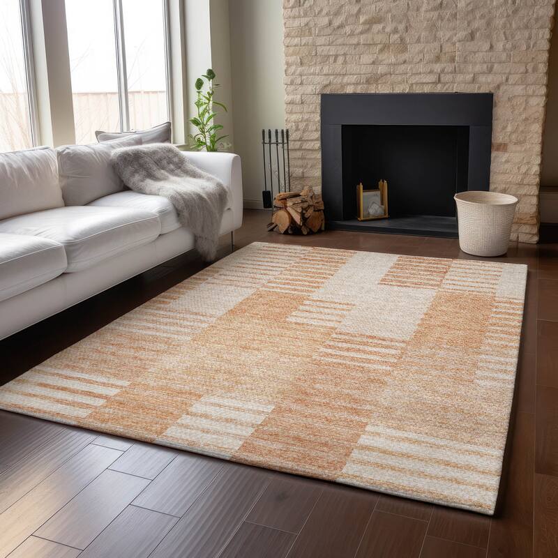 Premium Washable Super Soft Stripe Geo Mayfield Rug