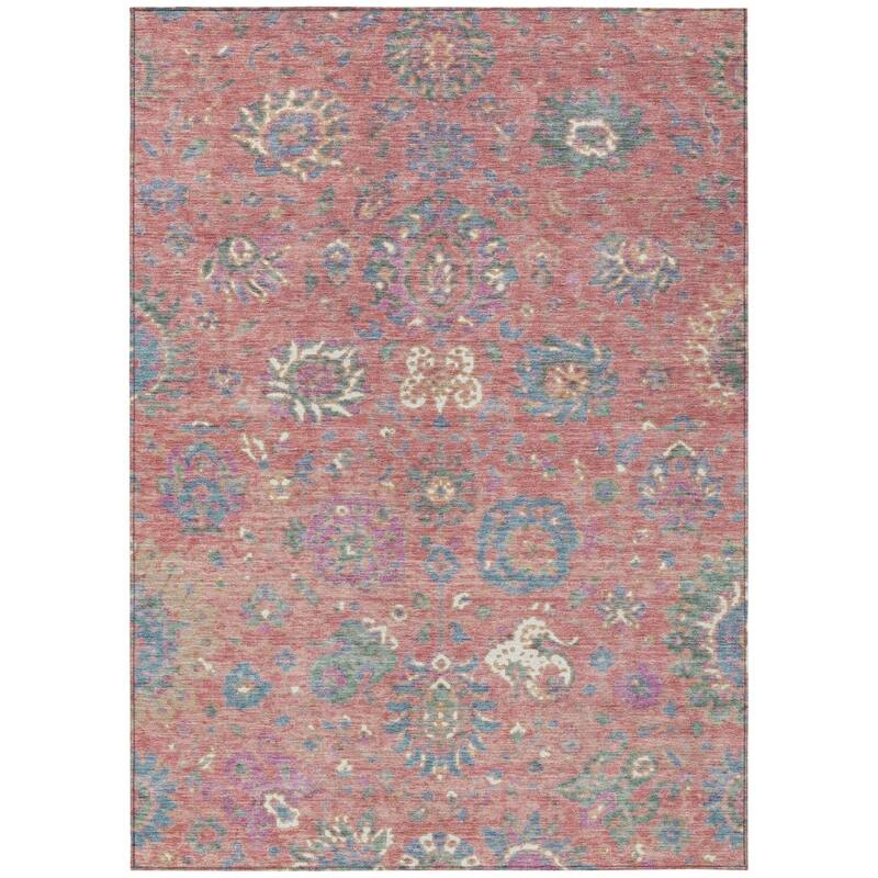 HomeRoots Floral Traditional Rectangle Outdoor Rug