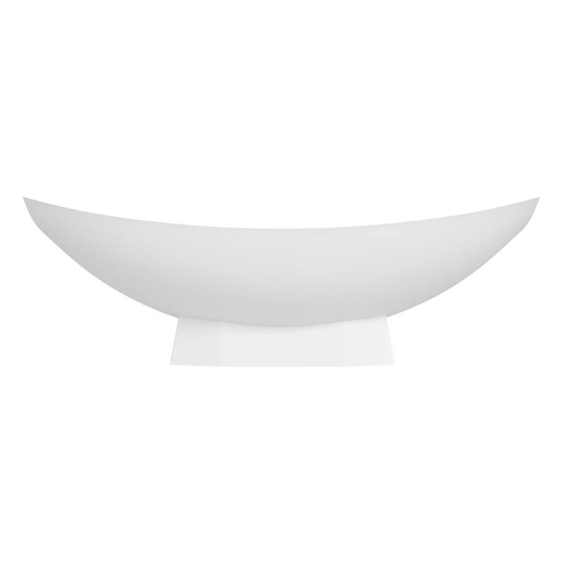 ALFI brand White Matte 71" Solid Surface Resin Free Standing Hammock Style Curved End Bathtub