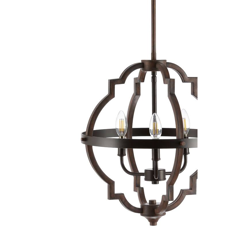 Paysan 16.75" 3-Light Adjustable Iron Rustic Industrial LED Pendant, Oil Rubbed Bronze by JONATHAN Y