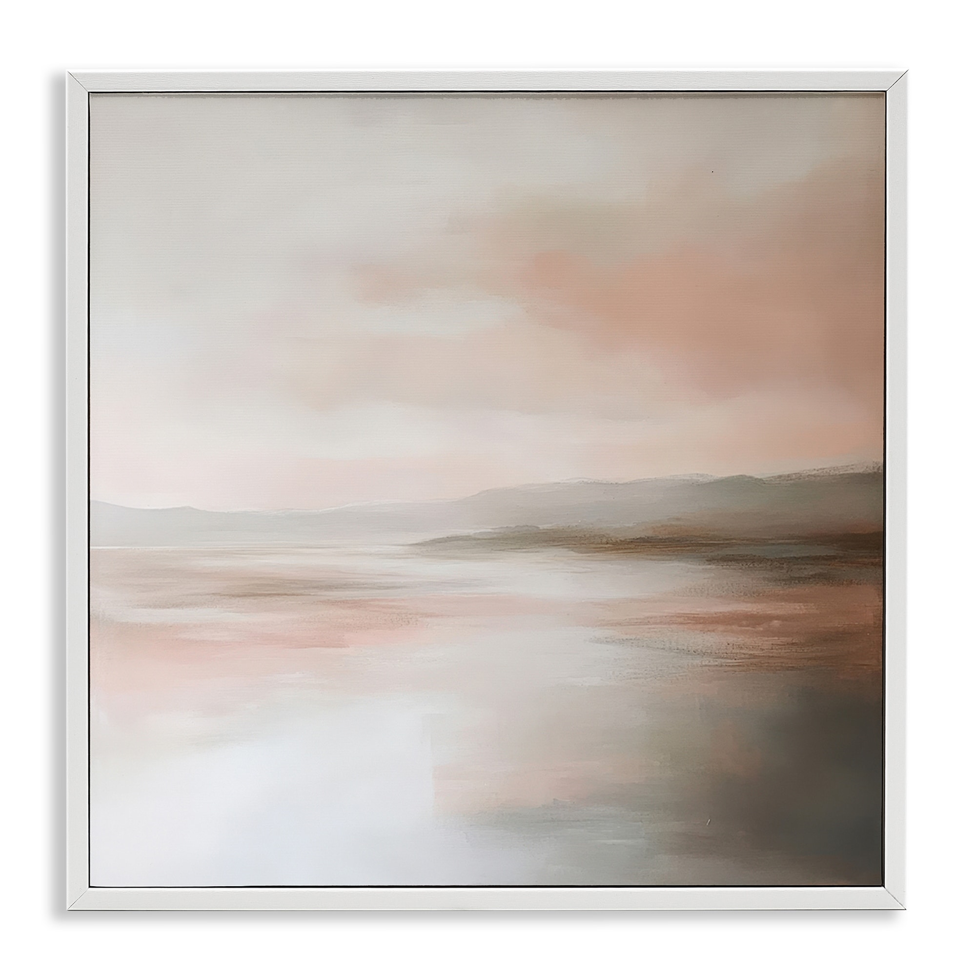 Stupell Muted Landscape Abstract Coast Framed Giclee Art Design By Petal Prints Design