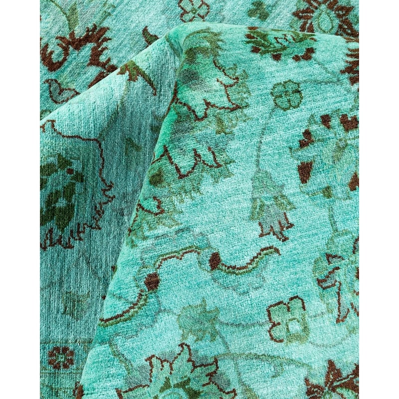Overdyed, One-of-a-Kind Hand-Knotted Area Rug - Blue - 8' 1" x 10' 2"