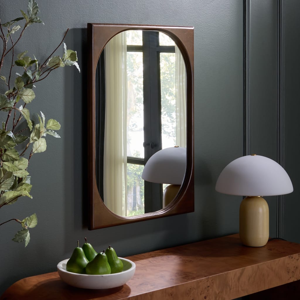 SAFAVIEH Home Zola -21 x 29-inch, Rubberwood/Mdf/Glass, Mirror - 21"W x 1"D x 29"H