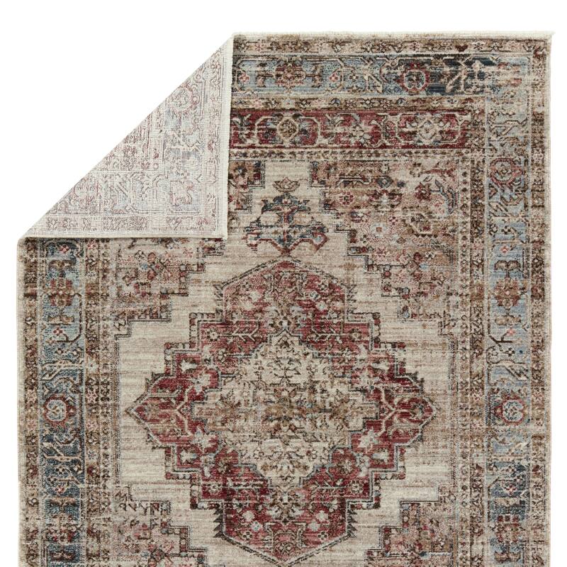 Emory Medallion Red/ Blue Area Rug