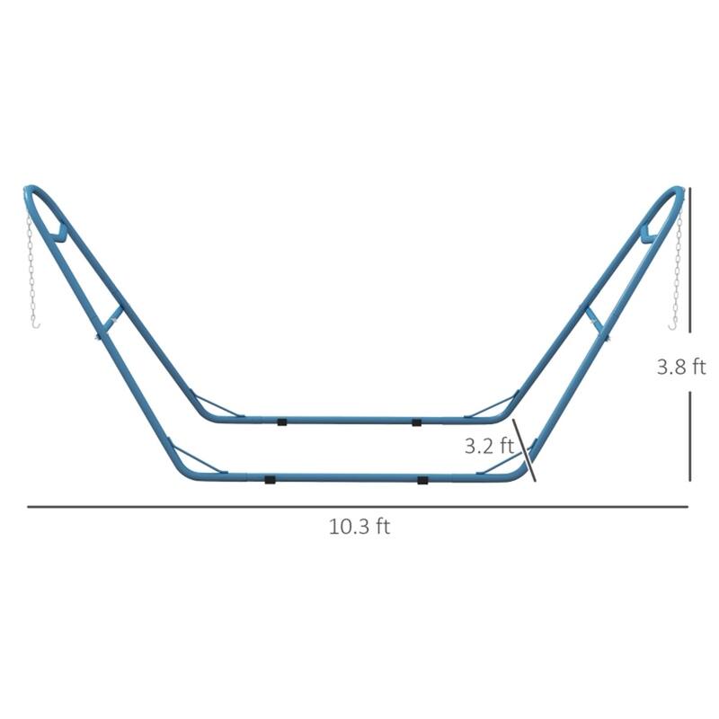 Adjustable Heavy Duty Hammock Stand Powder Coated Steel Supports Up to 550 Pounds Fits Most Brazilian Flat