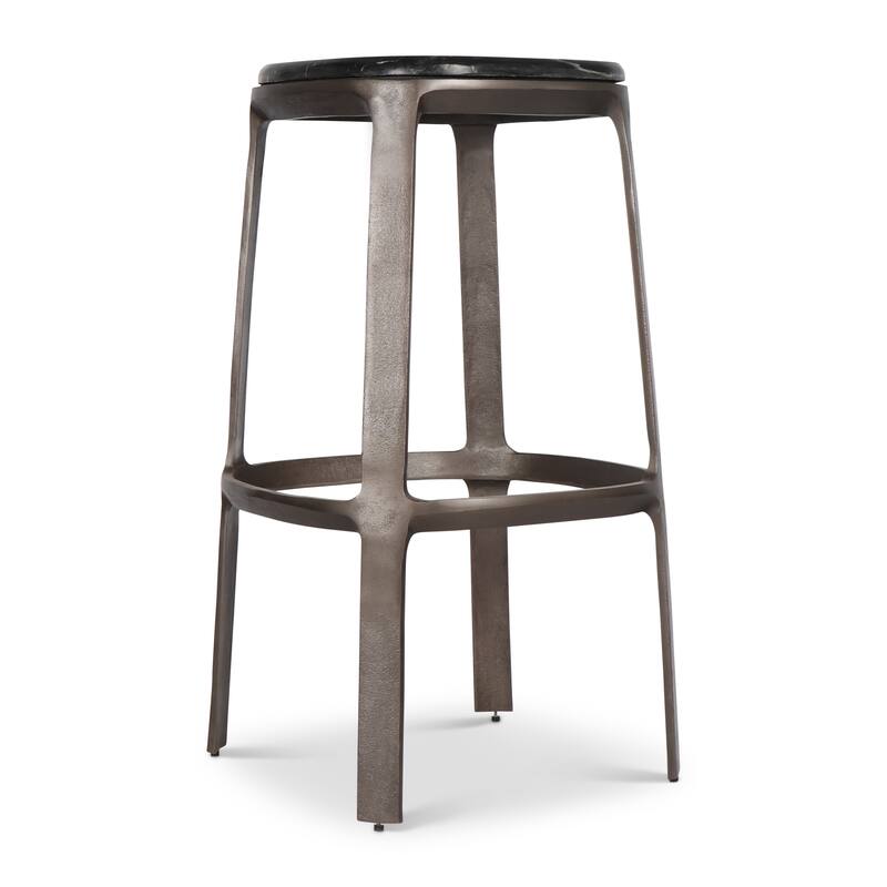Marbelle - Alfie Marble Bar Stool - Fantasy Black/Bronze - Bar Height