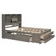 preview thumbnail 5 of 7, Queen Platform Bed with Storage Headboard & 8-Drawers, Easy Assembly, Grey