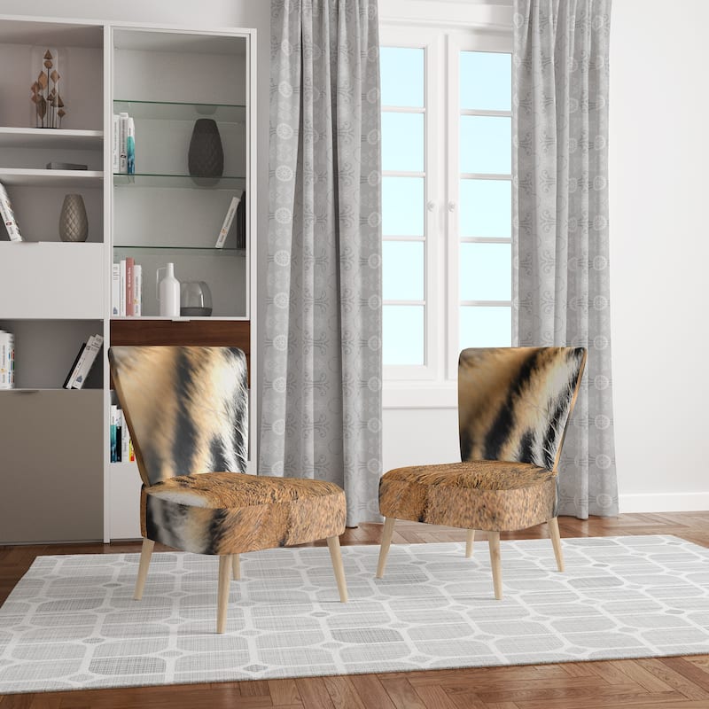 Designart "Bengal Tiger Eyes" Upholstered Modern Accent Chair - Arm Chair
