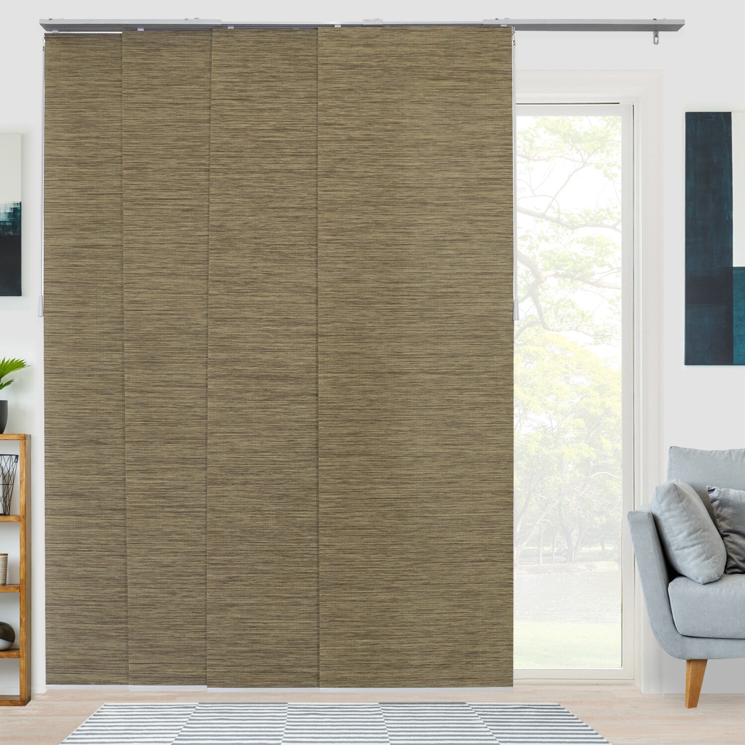 CHICOLOGY Adjustable Sliding Panels 4 Rail Track Vertical Blinds