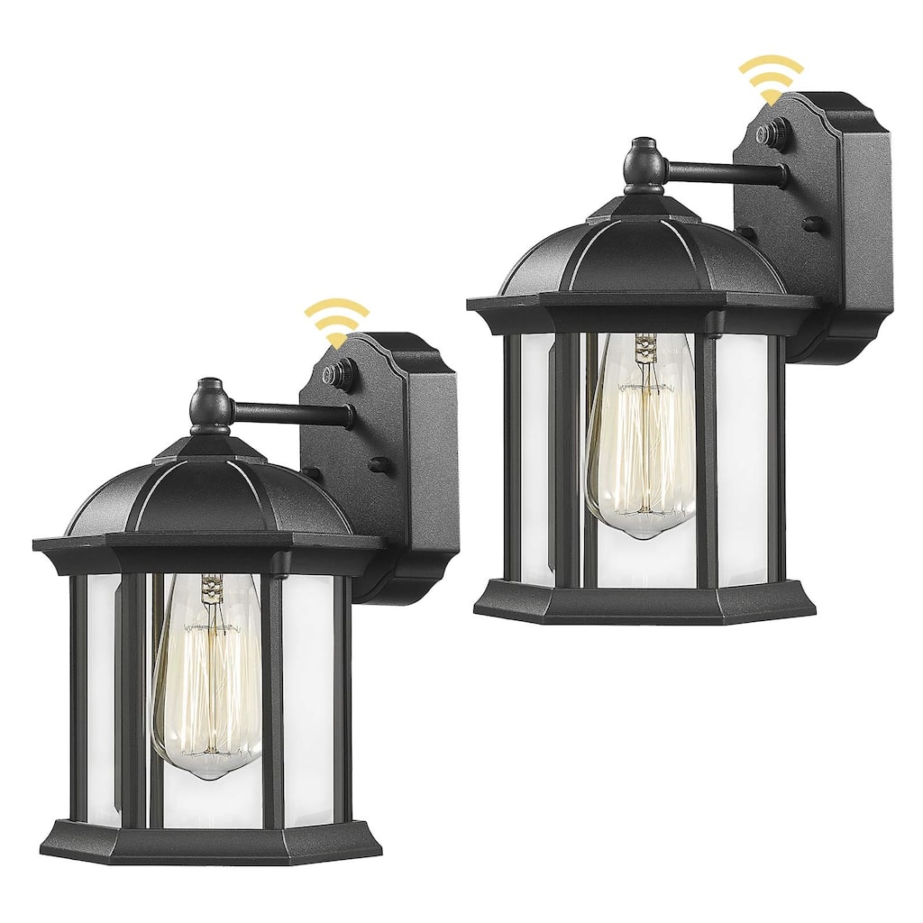 2-Pack Dusk to Dawn Sensor Outdoor Wall Lantern, Sconce Light - 6.5 x 7 x 10 inches