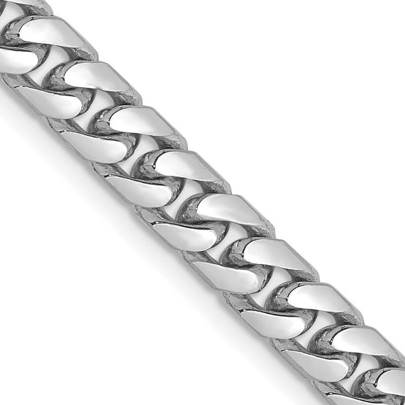Curata 14k Gold Wg 5mm Solid Miami Curb Chain Bracelet