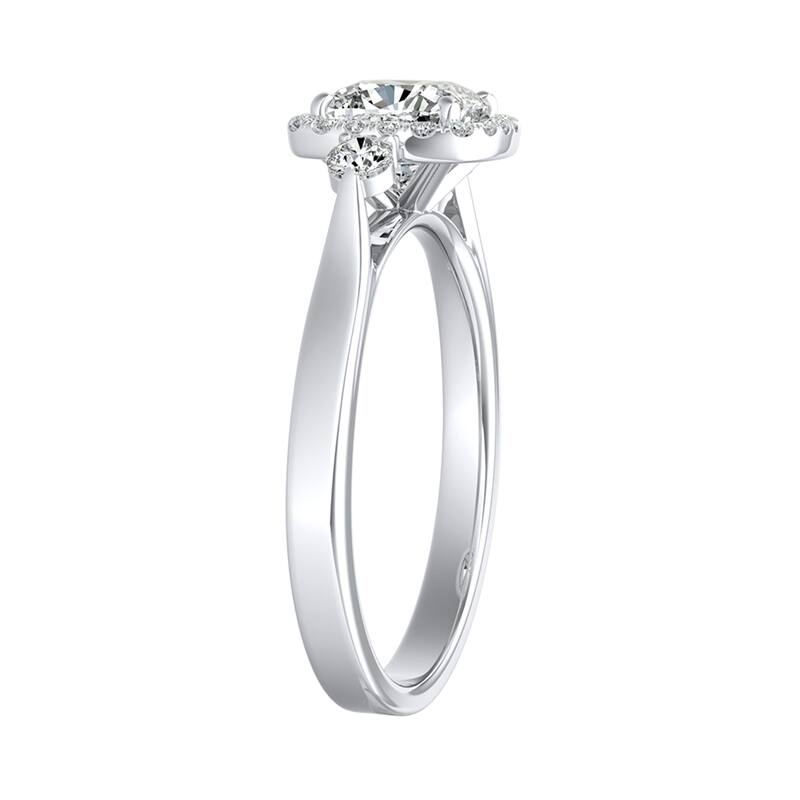Auriya 14k Gold 1ct Cushion-cut Moissanite and Diamond Halo Engagement Ring 1/4ct TDW