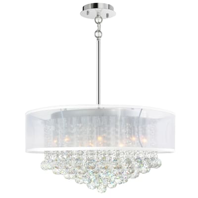 Radiant 12 Light Drum Shade Chandelier With Chrome Finish