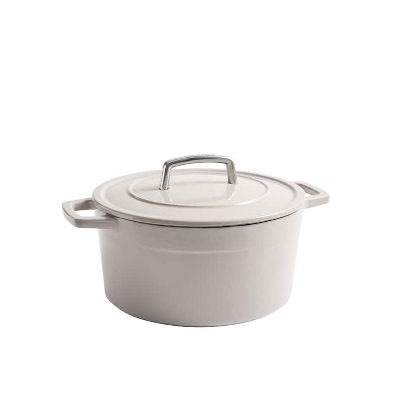 Martha by Martha Stewart 5 QT Enameled Cast Iron Dutch Oven w/Lid - Bay Leaf - Grey