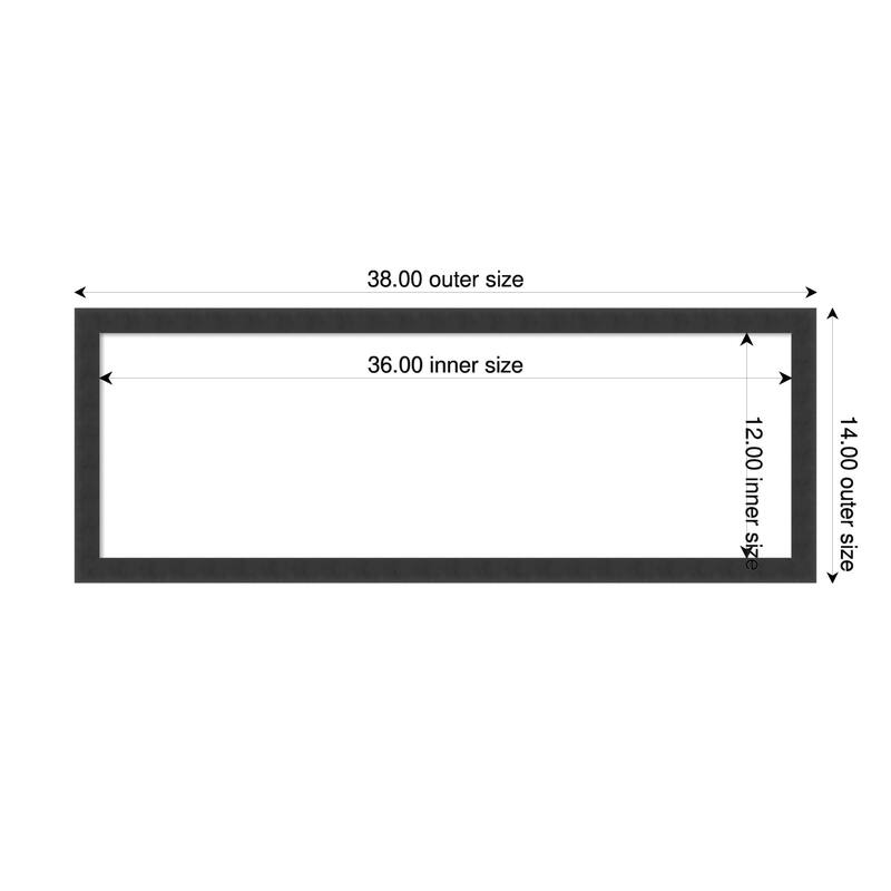 Amanti Art Mezzanotte Black Framed Dry Erase Magnetic Board - 38 x 14 in