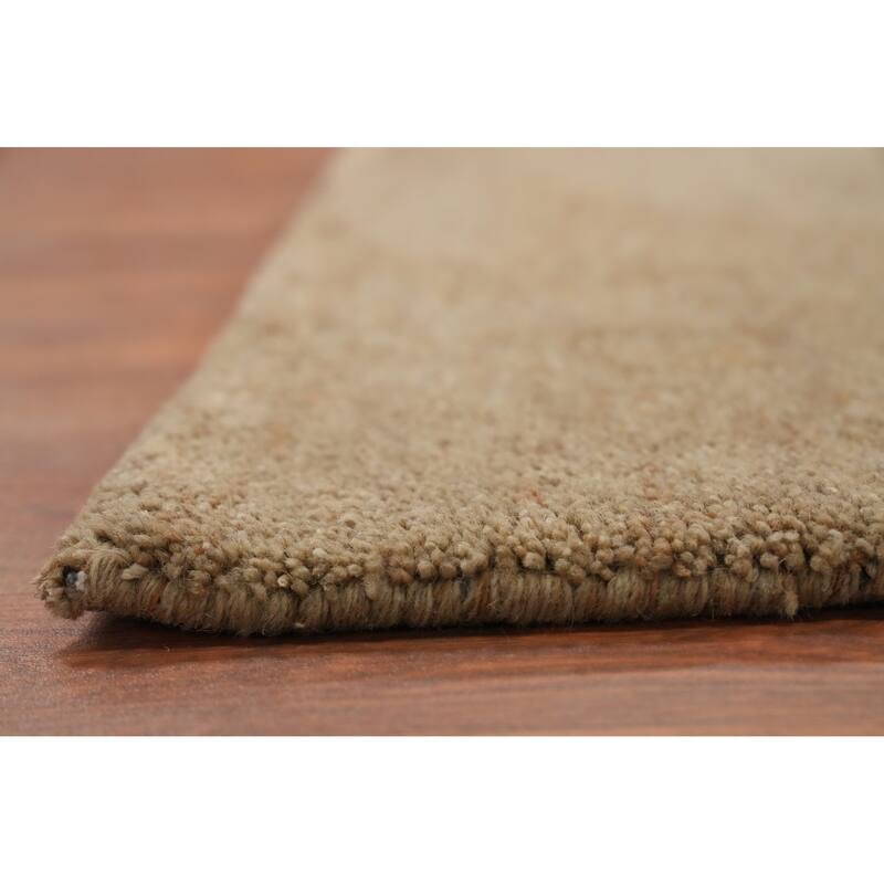 Hand Knotted Oriental 100% Wool Carpet Modern Solid Brown Gabbeh Area Rug - 9' 11'' X 8' 5''