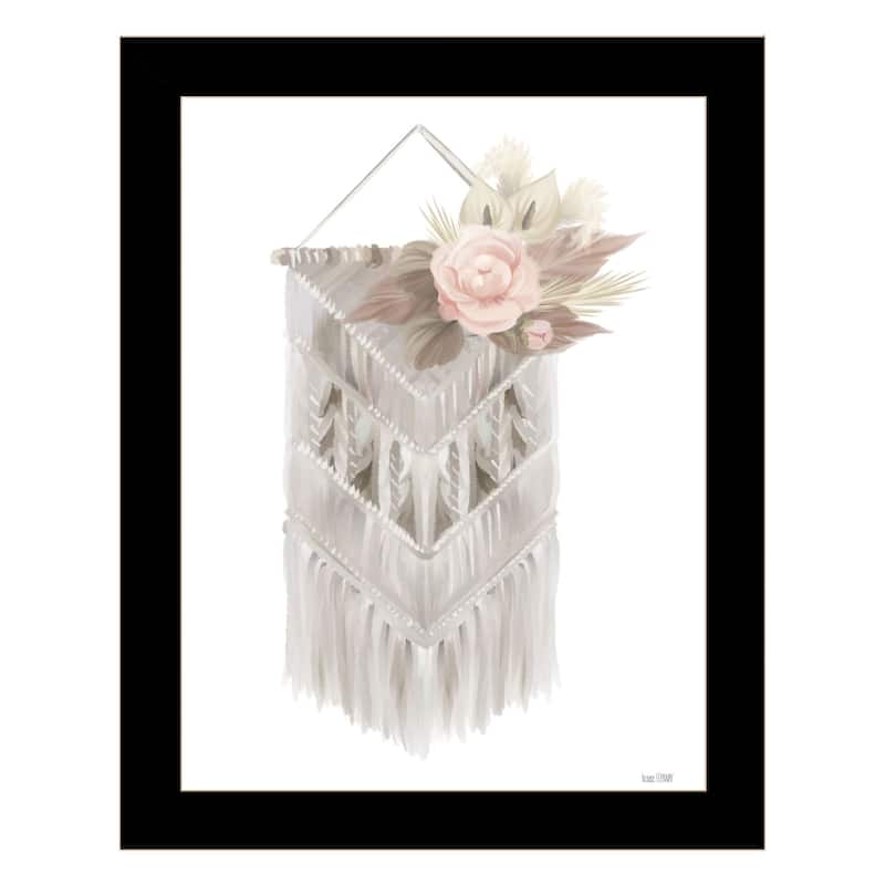 TrendyDecor4U Contemporary "BOHEMIAN MACRAME" Framed Print Wall Art - Black