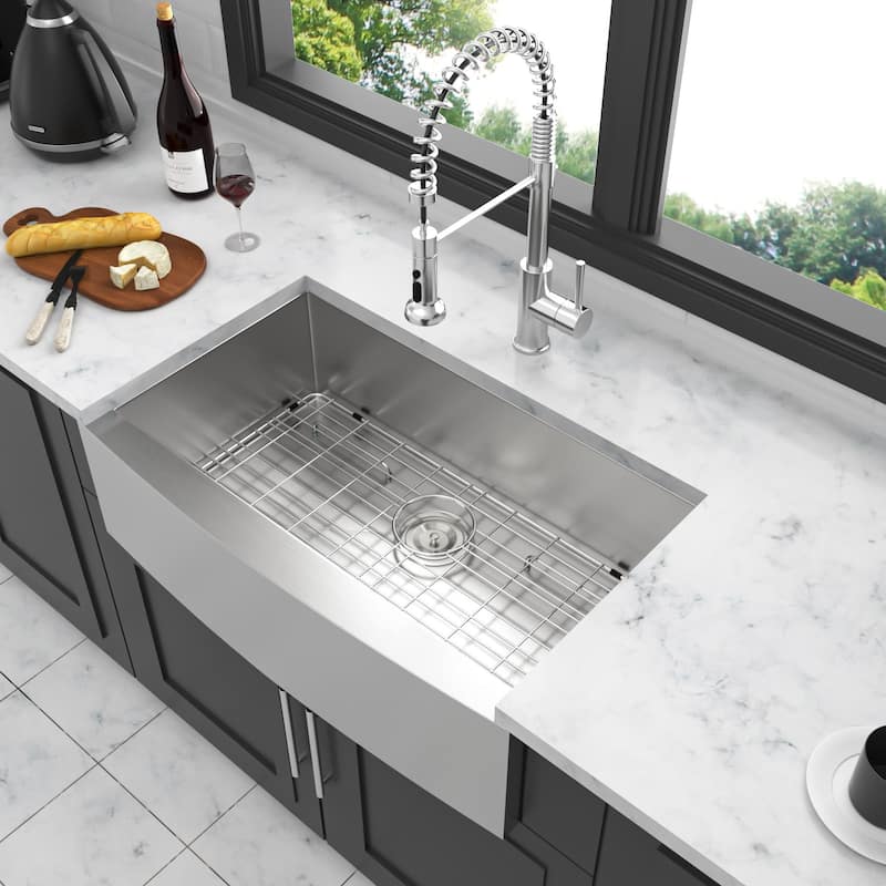 30 Inch Kitchen Sink Stainless Steel 18 gauge Apron Front Kitchen Sink - 30 x 20